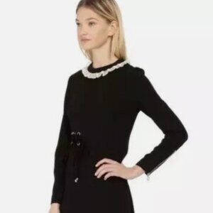 NWT Marc By Marc Jacobs Black Shift Knee-Length Dress Lace Detail XS ($449)